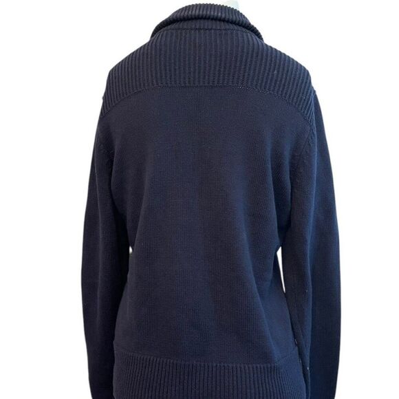 Lauren Ralph Lauren Sweater Womens Medium Navy Blue Snap Button Pullover - Picture 3 of 5